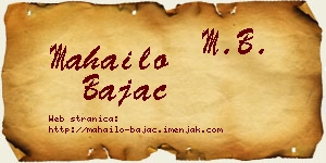 Mahailo Bajac vizit kartica